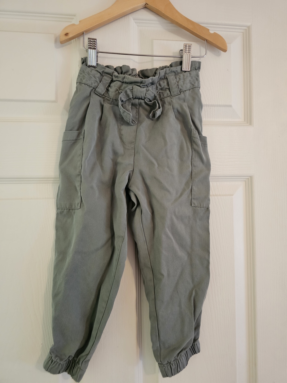 Janie and Jack Olive Green Paperbag Waist Cargo Joggers